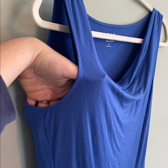212 Collection Women’s Royal Blue Cowl Neck Tank Top Size Small - Picture 3 of 6